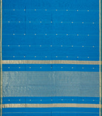 Blue Handloom Maheswari Silk Cotton Saree With Buttas-SC4135