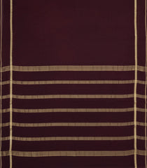 Dark Brown Woven Mysore Silk Saree With Zari Border-MS3626