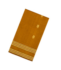 Mustard Handloom Silk Cotton Saree With Parrot Buttas-SC4003
