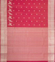 Dark Peach Handloom Kanchipuram Silk Saree With Buttas & Zari Border-KA16319
