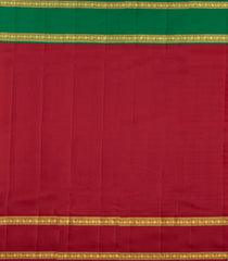 Sandal Handloom Korvai Kanchipuram Silk Saree With Ganga Jamuna Border-KA15925