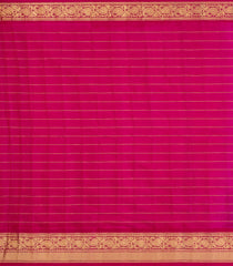 Purple Handloom Gadwal Silk Cotton Saree With Checks & Buttas-GA0380