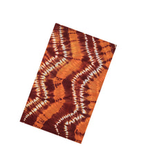 Orange Printed Chanderi Cotton Saree With Tie & Dye Motifs-CC1374