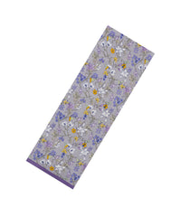 Grey Printed Crepe Silk Saree With Floral Motifs-PS0921