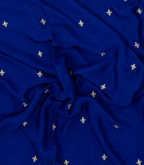 Blue Woven Synthetic Blended Saree With Embroidered Motifs-EN1991