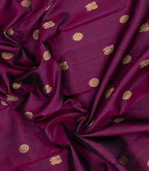 Dark Burgundy Handloom Kanchipuram Silk Saree With Annam Buttas-KA16323