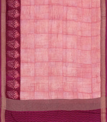 Magenta Printed Chanderi Cotton Saree With Zari Border-CC1472