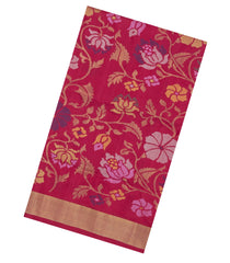 Crimson Handloom Uppada Silk Saree With Meena Floral Zari Motifs-UP0432