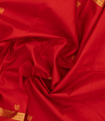 Red Handloom Kanchipuram Silk Saree With Annam Buttas-KA14112