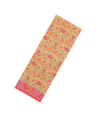 Sandal Printed Crepe Silk Saree With Floral Motifs-PS0913