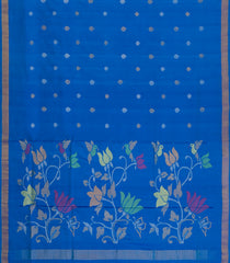Blue Handloom Uppada Silk Saree With Buttas & Meena Pallu-UP0350