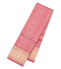 Pink Handloom Kanchipuram Bridal Silk Saree With Zari Motifs-KA16269