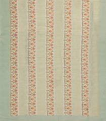 Aquamarine Woven Blended Organza With Printed Motifs-BL4736