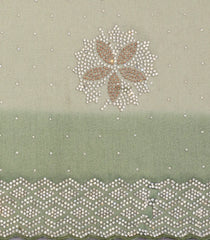 Cream Woven Synthetic Blended Tissue Saree With Embroidered Border-EN2004