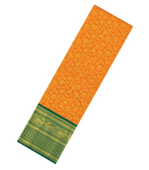 Orange Handloom Korvai Silk Pavadai & Green Blouse -PM2090