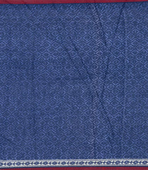 Indigo Printed Jaipur Cotton Saree With Printed Floral Motifs-JC1759
