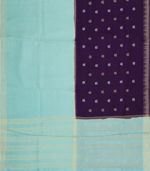 Dark Purple & Turquoise Woven Blended Viscose Half & Half Saree-BL5520