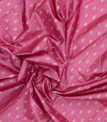 Peach Woven Tussar Silk Saree With Floral Buttas-TU3429