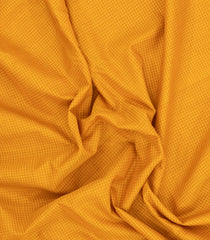 Yellow Handloom Gadwal Cotton Saree With Checks & Contrast Border-GA0342