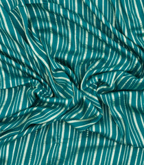 Cyan Woven Banarasi Khaddi Georgette Silk Saree With Stripes-BE1943