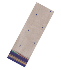Taupe Woven Chettinad Cotton Saree With Buttas-CN1873