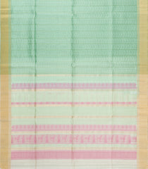 Mint Green Woven Kora Soft Silk Saree With Dotted Stripes-SO4755