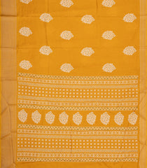 Mango Yellow Printed Synthetic Dola Silk Saree With Motifs & Zari Stripes-SY0444
