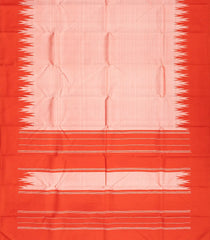 Light Peach Handloom Korvai Kanchipuram Silk Saree With Threadwork Temple Border-KA13005