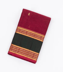 Pink Handloom Kanchi Cotton Saree With Spear Buttas