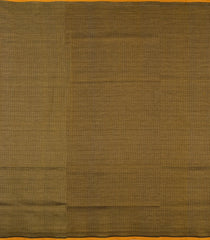 Dark Olive Handloom Soft Silk Cotton Saree With Zari Stripes-SC4302