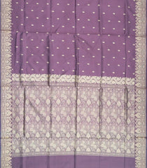 Lilac Woven Banarasi Silk Saree With Floral Motifs-BE1609