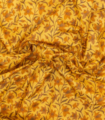 Sandal Printed Silk Saree With Floral Motifs-PS0690