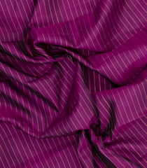 Purple Handloom Kanchipuram Silk Saree With Stripes & Contrast Border-KA16197