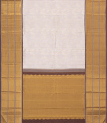 Off White Handloom Korvai Kanchipuram Silk Saree With Abstract Motifs-KA13607