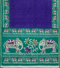 Purple Printed Synthetics Dupion Saree With Abstract Motifs-BL5204