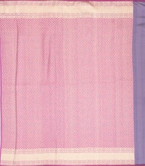 Lilac Handloom Organza Satin Soft Silk Saree With Floral Vine Motifs-SO4075