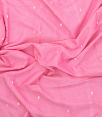 Baby Pink Handloom Bengal Cotton Saree With Coin Buttas-BG1833