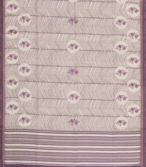 Lilac Printed Synthetic Tussar Silk Saree With Contrast Border-SY0147