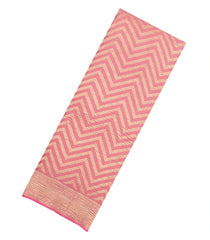 Dusty Pink Woven Mysore Silk Saree With Chevron Stripes-MS3512