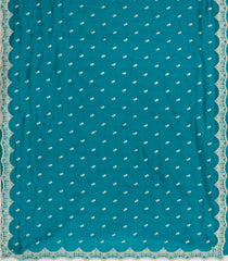 Cyan Woven Synthetic Blended Saree With Embroidered Motifs-EN2065