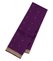 Dark Purple Woven Pure Silk Saree With Floral Buttas-KA15542