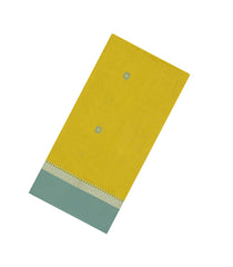 Neon Green Handloom Bengal Cotton Saree With Floral Motifs-BG1627