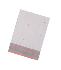 Off White Handloom Bengal Cotton Saree With Buttas-BG1946