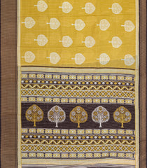 Lemon Yellow Printed Synthetic Dola Saree With Zari Stripes & Border-BL5392