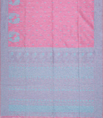 Dusty Pink Woven Art Linen Saree With Floral Motifs