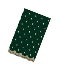 Dark Green Woven Synthetic Blended Saree With Embroidered Motifs-EN2051