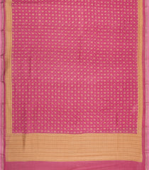 Pink Printed Chanderi Cotton Saree With Floral Motifs-CC1733