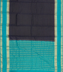 Black Woven Blended Viscose Saree With Zari Checks & Contrast Border-BL6104