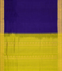 Violet Handloom 9 Yards Silk Cotton Saree With Contrast Border-SC4445
