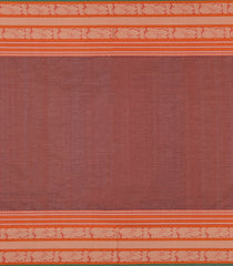 Rust Handloom Silk Cotton Saree With Annam Buttas-SC4397